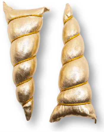Aplique chifre de unicórnio dourado para tiara (unidade)