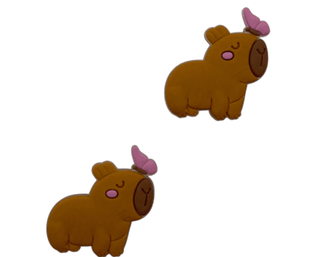 Aplique Capivara Borboleta Emborrachado (unidade)
